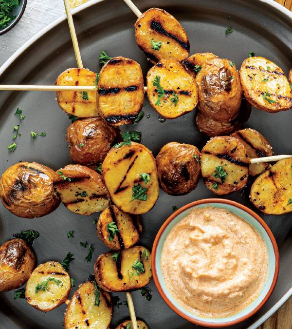 Baby Red Potato Skewers with Paprika Aioli