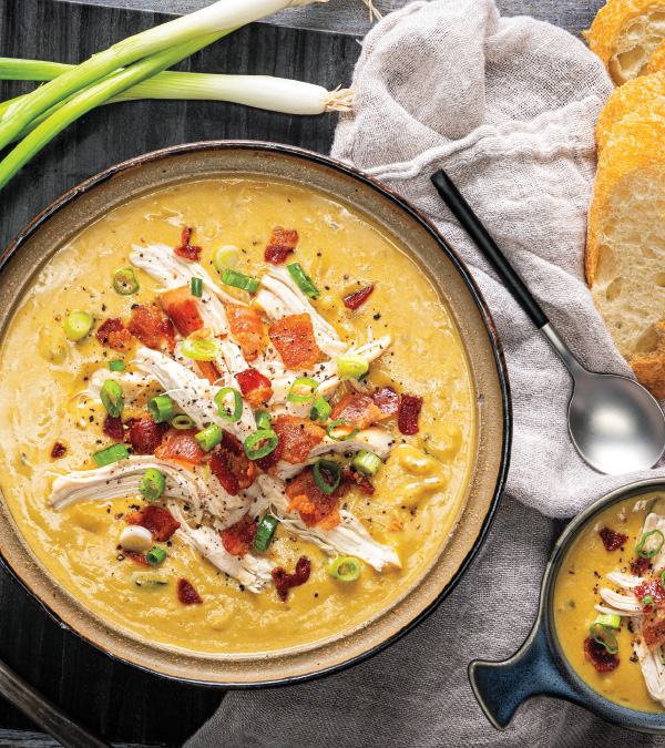 Beer-Cheese Soup with Rotisserie Chicken