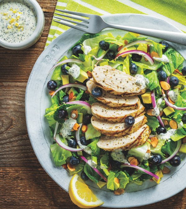 Chicken and Blueberry Salad with Lemon Poppy Seed Dressing