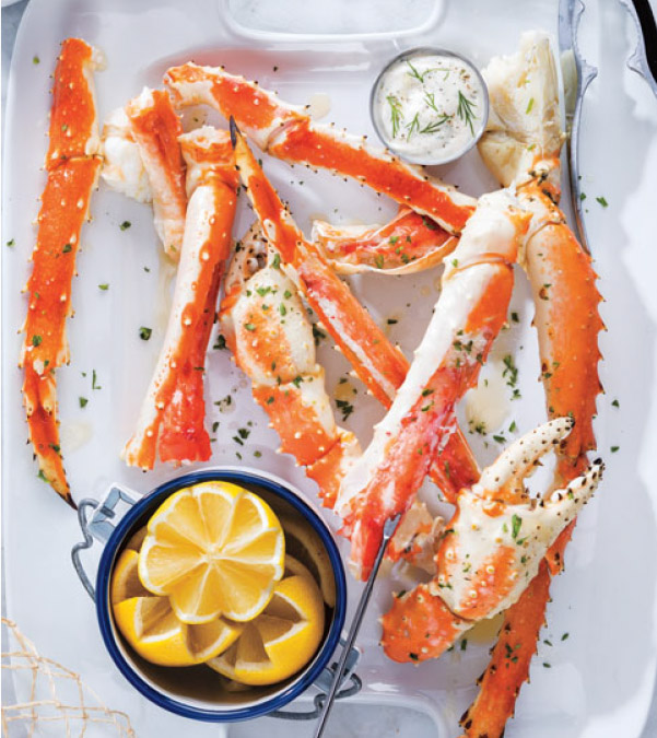 Crab Legs with Dipping Sauces