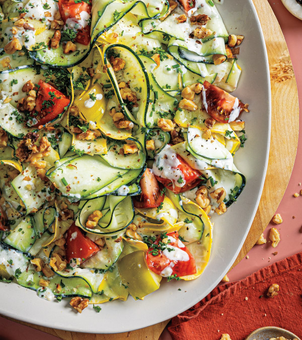 Creamy Zucchini, Summer Squash & Tomato Salad