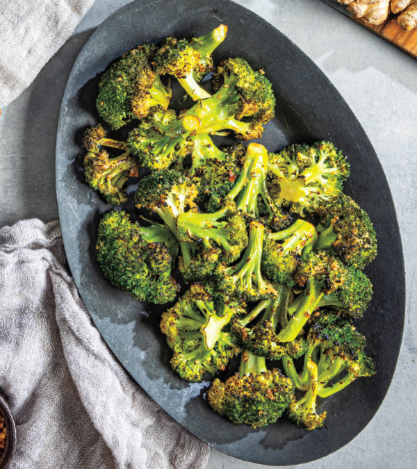 Crispy Roasted Broccoli with Miso & Ginger
