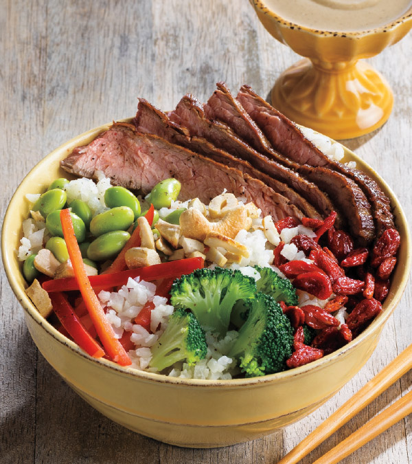 Grain Bowls with Grilled Corn, Steak, and Avocado Recipe