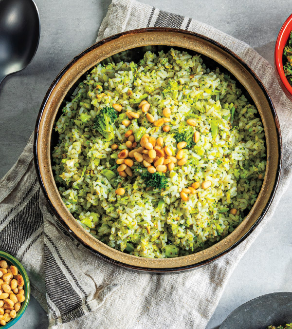 Garlicky Pesto-Broccoli Rice