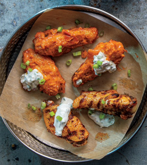 Grilled Tex-Mex Wings with Jalapeño-Ranch Dip
