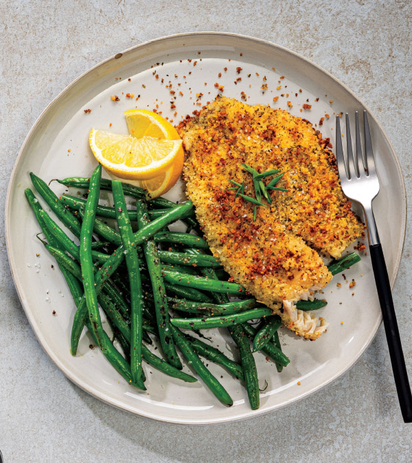 Herb-Crusted Tilapia with Green Beans