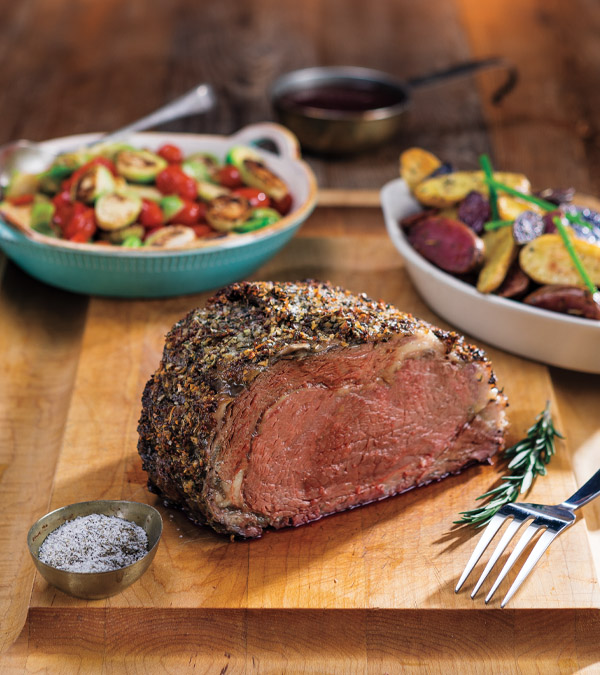 Mustard-Herb Rubbed Prime Rib Roast with Wine Jus