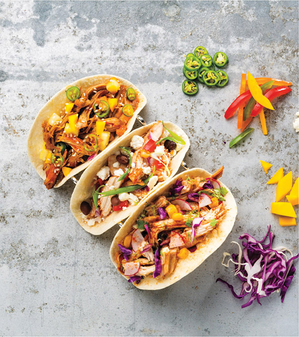 Pulled Chicken Tacos 3-Ways