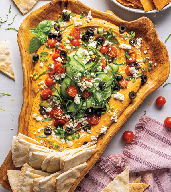 Red Pepper Hummus Board