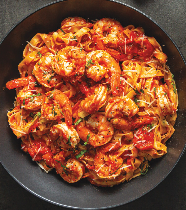 Tomato-Basil Shrimp Fettuccine