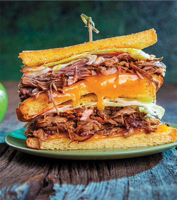Slow Cooker Apple Cider-Pulled Pork Grilled Cheese
